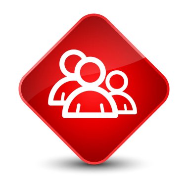 Grup simgesi zarif kırmızı elmas düğmesini