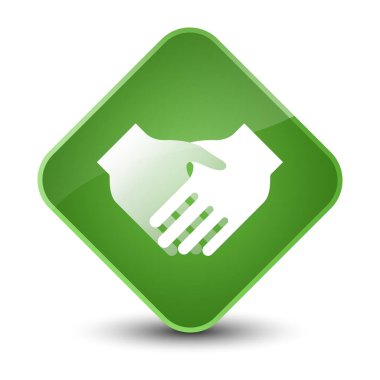 El sıkışma kutsal kişilerin resmi zarif yumuşak yeşil elmas düğme