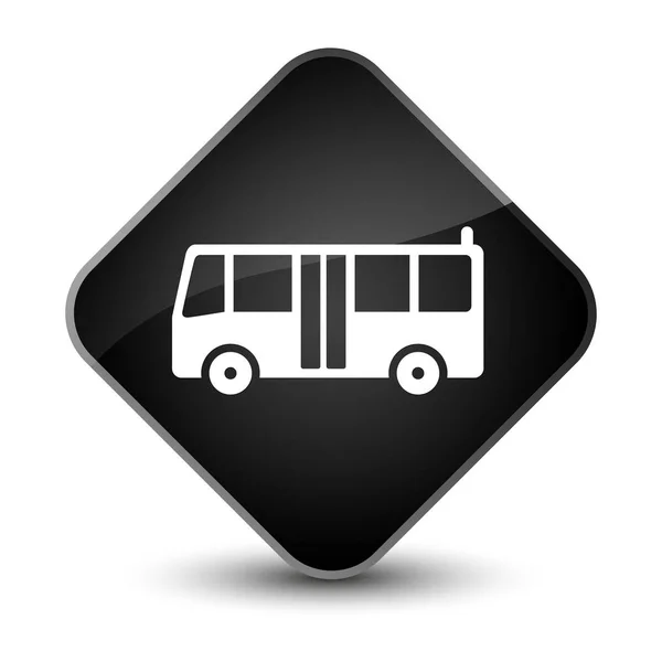 バスのアイコン エレガントなブラック ダイヤモンド ボタン — ストック写真