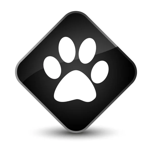 動物のフット プリントのアイコン エレガントなブラック ダイヤモンド ボタン — ストック写真