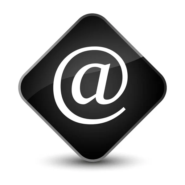 Ícone de endereço de e-mail elegante botão de diamante preto — Fotografia de Stock