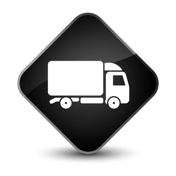 Ciężarówka ikona przycisku elegancki czarny diament — Zdjęcie stockowe