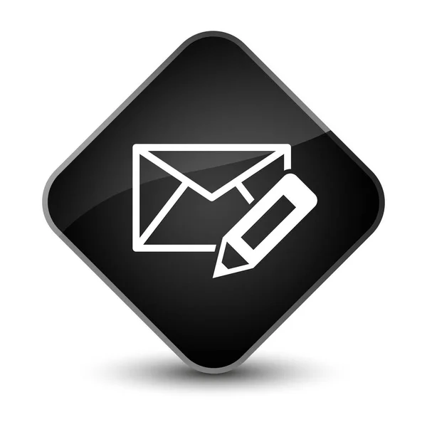 Editar icono de correo electrónico elegante botón de diamante negro — Foto de Stock