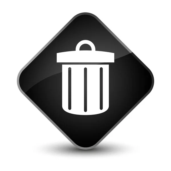 Papelera de reciclaje icono elegante botón de diamante negro —  Fotos de Stock