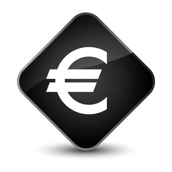 Euro sign icon elegant black diamond button — Stock Photo, Image