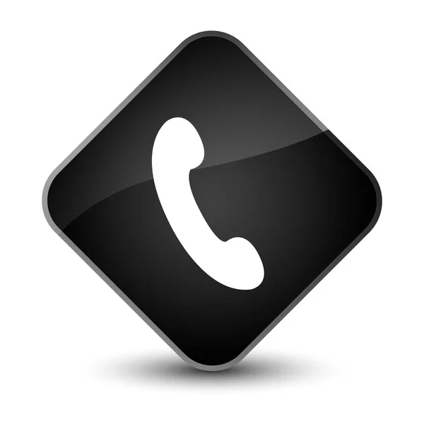 Telefon simgesi zarif siyah elmas düğme — Stok fotoğraf