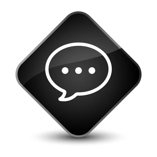 Talk bubble icon elegant black diamond button — Stock Photo, Image