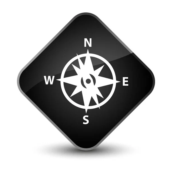 Compass icon elegant black diamond button — Stock Photo, Image