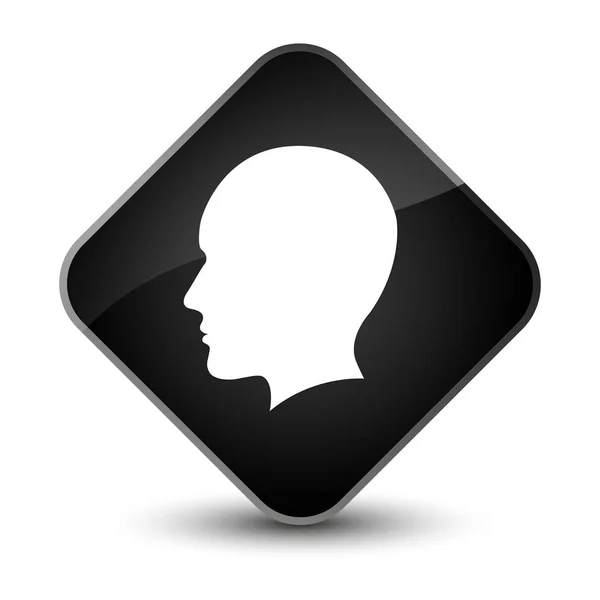 Głowy mężczyzn twarz ikona elegancki czarny diament przycisk — Zdjęcie stockowe