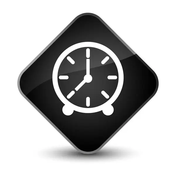 Ícone do relógio elegante botão de diamante preto — Fotografia de Stock