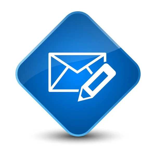 Modifica icona email elegante pulsante diamante blu — Foto Stock