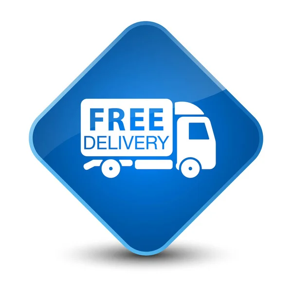 Free delivery truck icon elegant blue diamond button — Stock Photo, Image