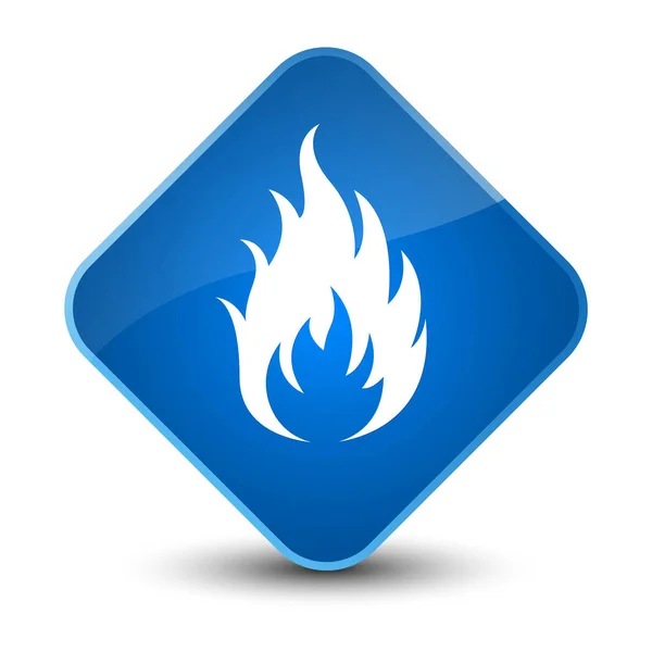 Icono de fuego elegante botón de diamante azul — Foto de Stock