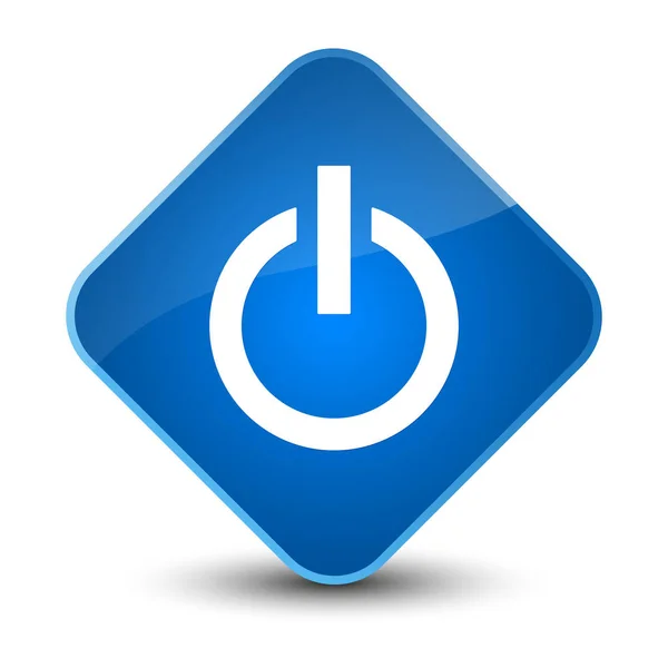 Power icon elegant blue diamond button — Stock Photo, Image
