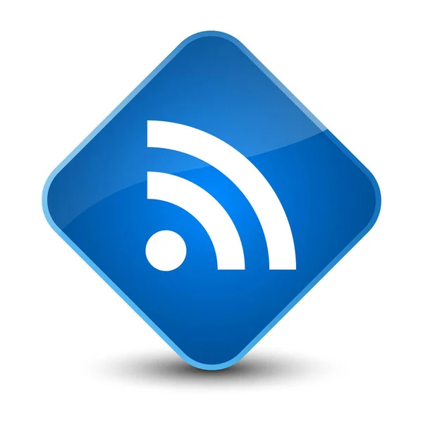 Icono RSS elegante botón de diamante azul — Foto de Stock