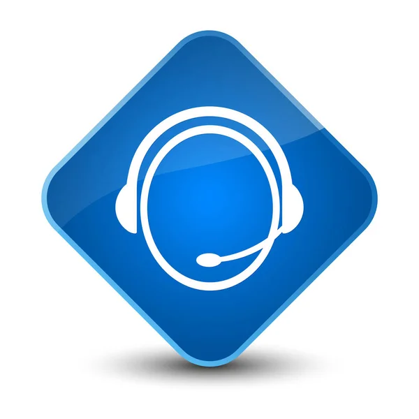 Customer care service icon elegant blue diamond button — Stock Photo, Image