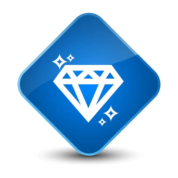 Ícone de diamante elegante botão de diamante azul — Fotografia de Stock