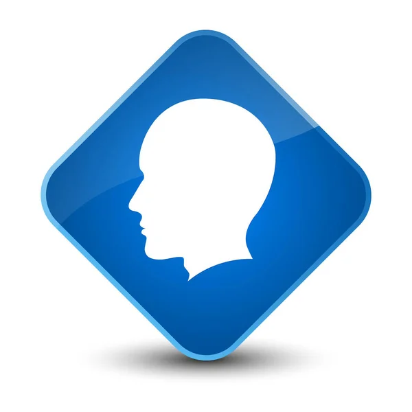 Head male face icon elegant blue diamond button — Stock Photo, Image