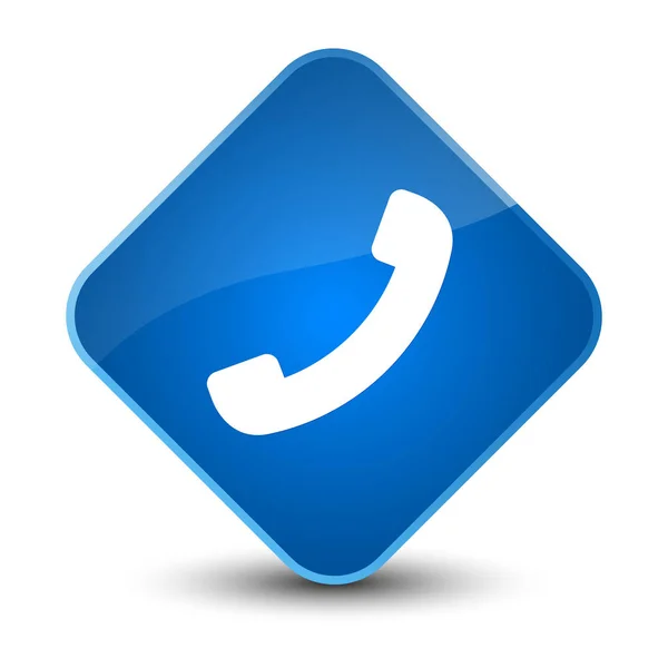 Ícone do telefone elegante botão de diamante azul — Fotografia de Stock
