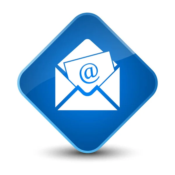 Newsletter email icon elegant blue diamond button — Stock Photo, Image