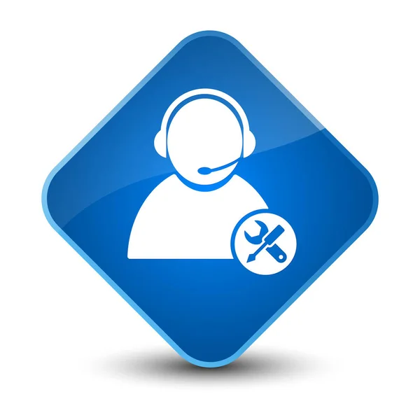 Tech support icon elegant blue diamond button — Stock Photo, Image