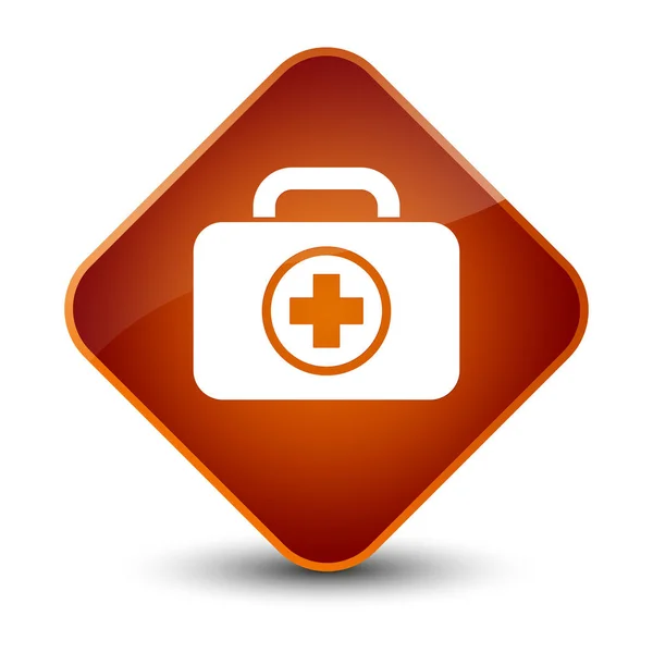 First aid kit icon elegant brown diamond button — Stock Photo, Image