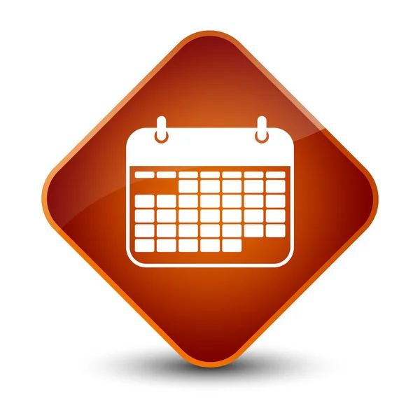 Calendar icon elegant brown diamond button — Stock Photo, Image