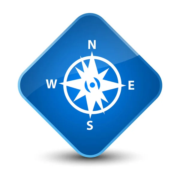 Compass icon elegant blue diamond button — Stock Photo, Image