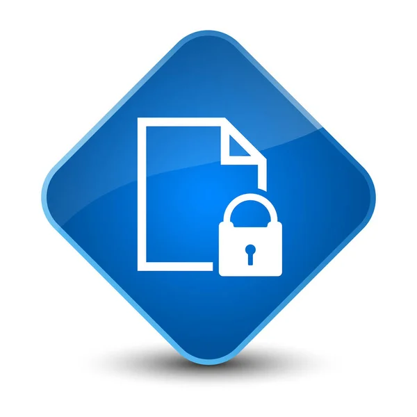 Secure document icon elegant blue diamond button — Stock Photo, Image