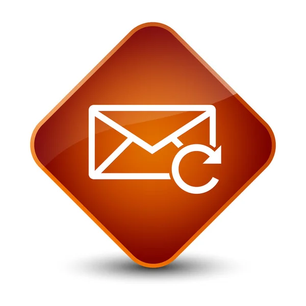 Atualizar ícone de e-mail elegante botão de diamante marrom — Fotografia de Stock