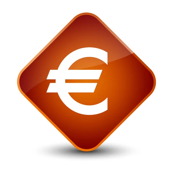 Symbol für Eurozeichen eleganter brauner Diamant-Knopf — Stockfoto