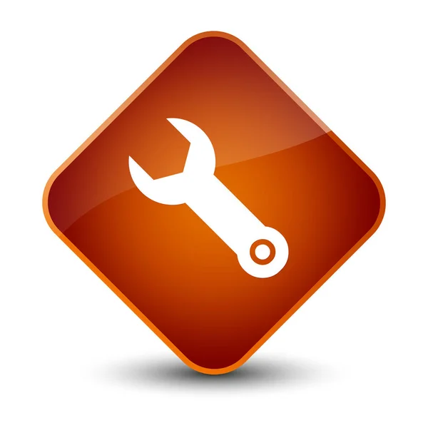 Wrench icon elegant brown diamond button — Stock Photo, Image