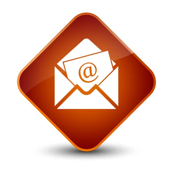 Newsletter email icon elegant brown diamond button