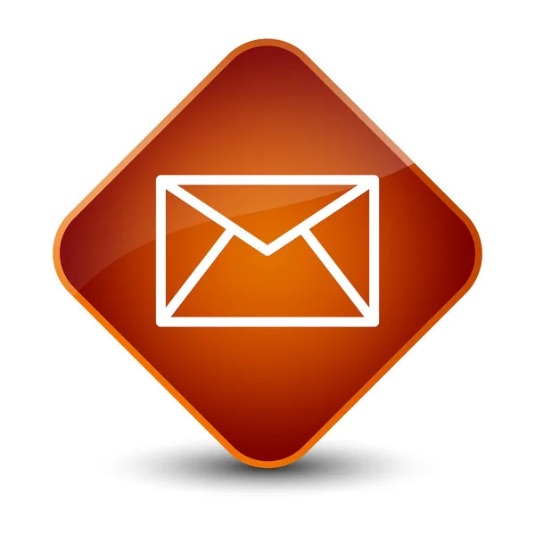 E-mail ikona elegancki brązowy diament przycisk — Zdjęcie stockowe