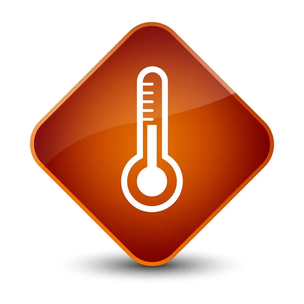Icono del termómetro elegante botón de diamante marrón —  Fotos de Stock