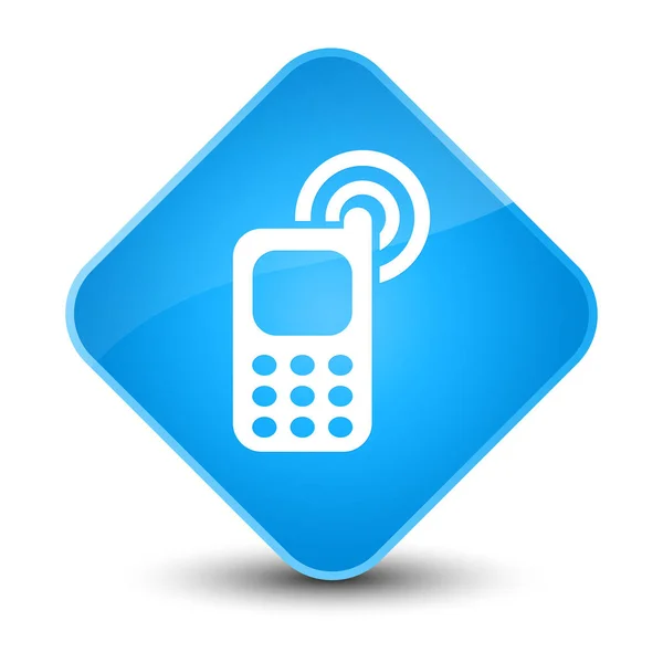 Cellphone ringing icon elegant cyan blue diamond button