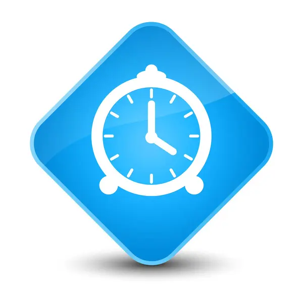 Alarm clock icon elegant cyan blue diamond button — Stock Photo, Image
