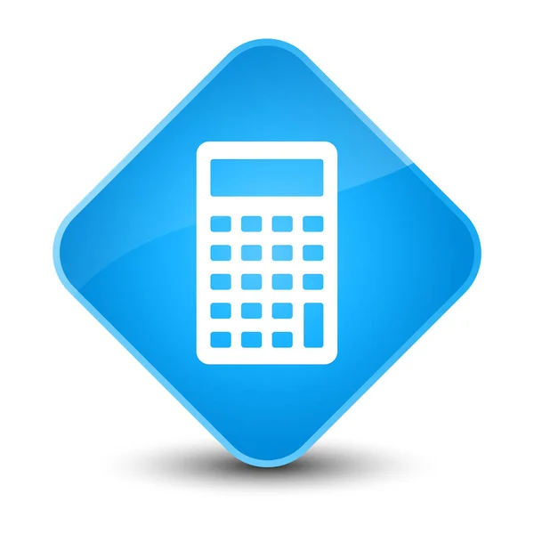 Ikon kalkulator elegan cyan tombol berlian biru — Stok Foto