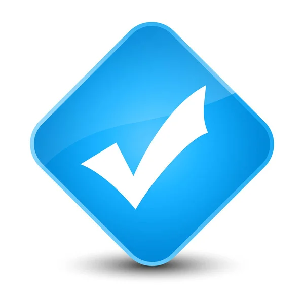 Validation icon elegant cyan blue diamond button — Stock Photo, Image