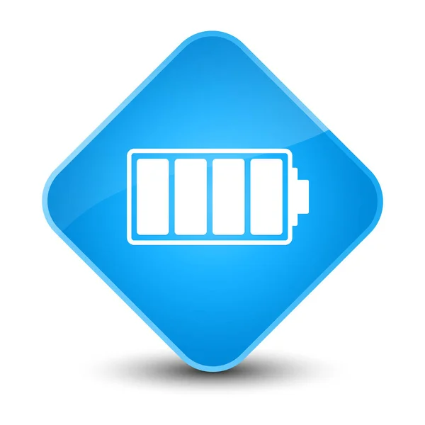 Battery icon elegant cyan blue diamond button — Stock Photo, Image