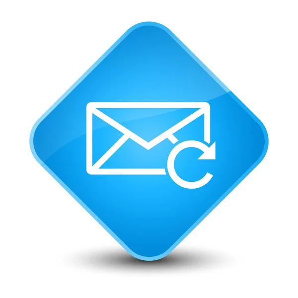 Refresh email icon elegant cyan blue diamond button