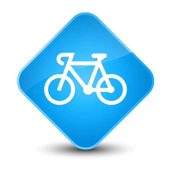 자전거 아이콘 우아한 시안색 블루 다이아몬드 단추 — 스톡 사진