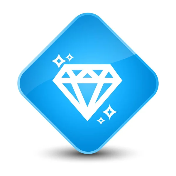 Knoop van de elegante cyaan blauwe diamant van het pictogram van de diamant — Stockfoto