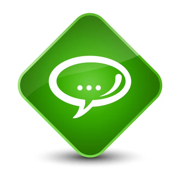 Chat icon elegant green diamond button — Stock Photo, Image