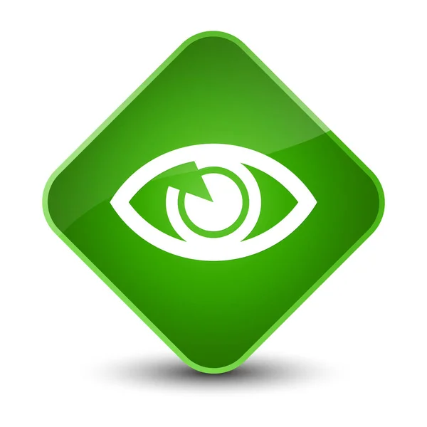 Przycisk zielony diament elegancki ikona oka — Zdjęcie stockowe