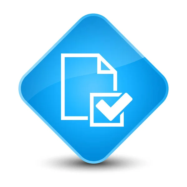 Checklist icon elegan cyan blue diamond button — Stok Foto