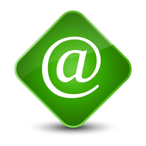 Email address icon elegant green diamond button — Stock Photo, Image