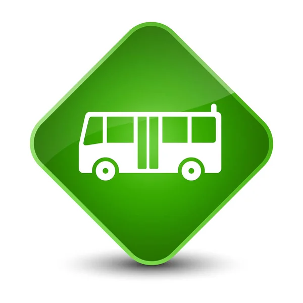 公共汽车图标典雅的绿色钻石按钮 — 图库照片