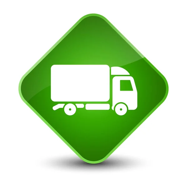 Значок вантажівки елегантна зелена алмазна кнопка — стокове фото