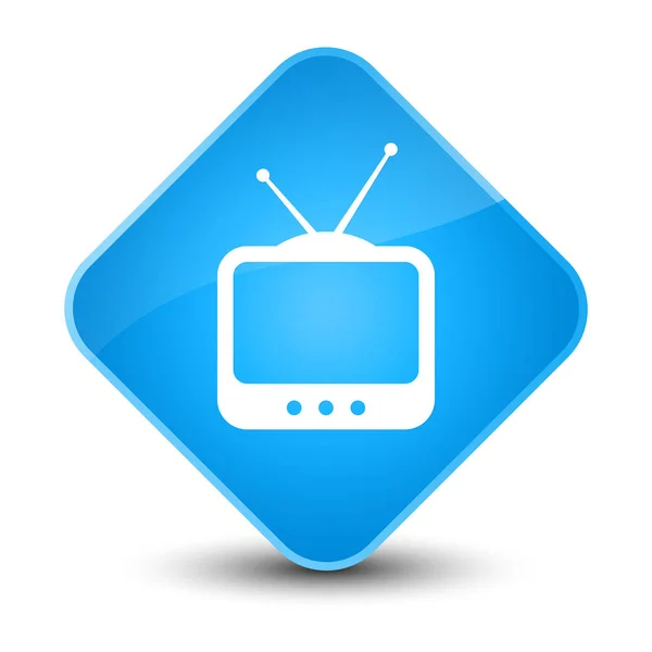 Tv icon elegante cyan blue diamond button — Stockfoto